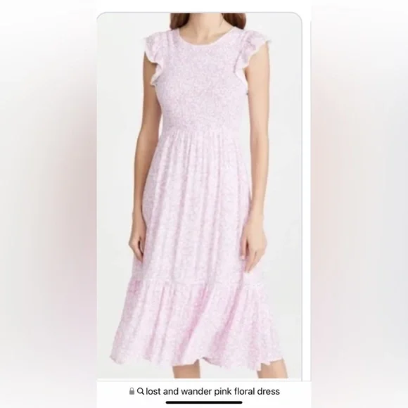 Lost and Wander casual floral pink dress, size small - Picture 2 of 4